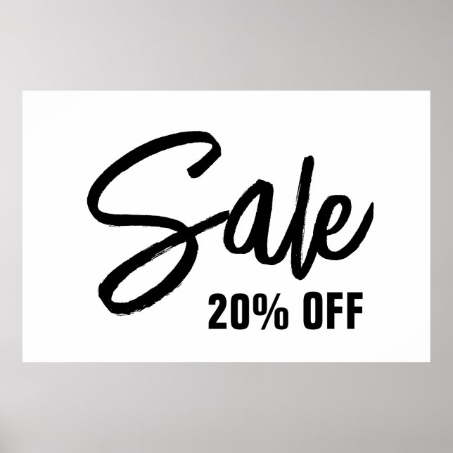 20% Off Sale Sign, Large Sale Poster for Retail (Front)