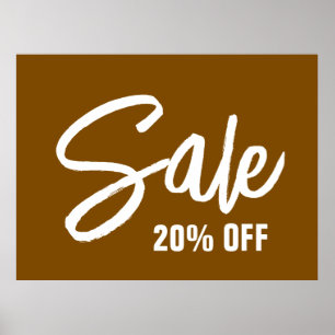 20% Off Sale Sign, Large Sale Poster for Retail