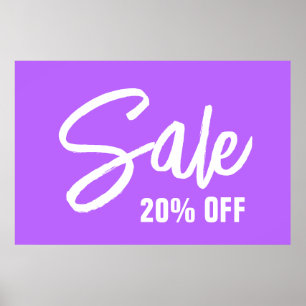 20% Off Sale Sign, Large Sale Poster for Retail