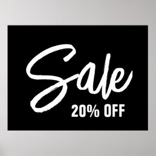 20% Off Sale Sign, Large Sale Poster for Retail