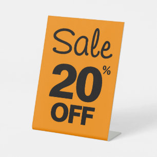 20% Off Sale Sign, Tabletop Counter Signage, Store Pedestal Sign