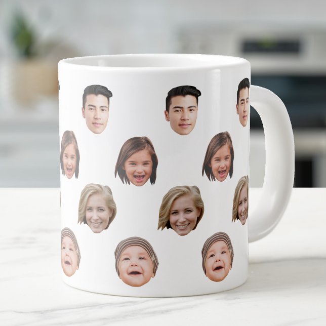 20 Oz Jumbo Cute Family Face 4 Photos Speciality  Large Coffee Mug (Creator Uploaded)