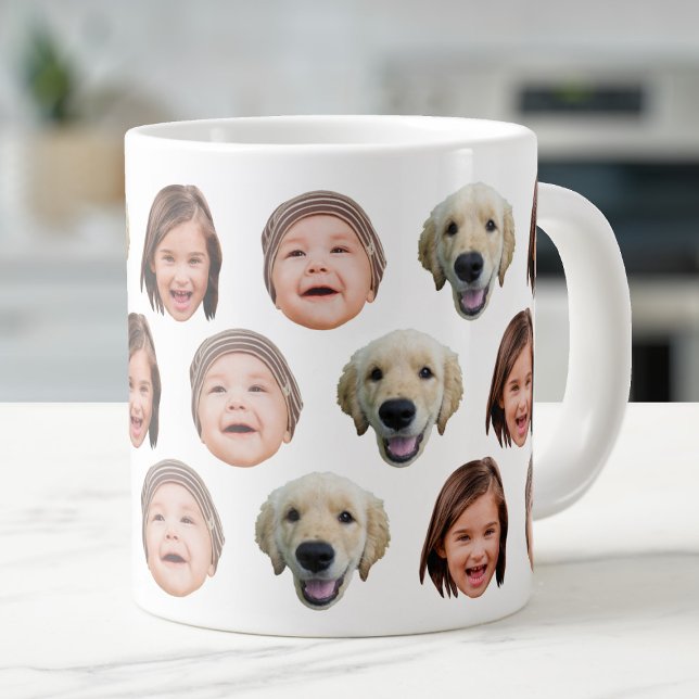 20 Oz Jumbo Family Face 3 Photos Speciality Large Coffee Mug (Creator Uploaded)