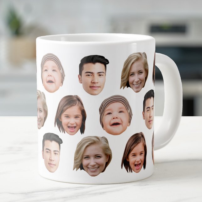 20 Oz Jumbo Family Face 4 Photos Speciality Large Coffee Mug (Creator Uploaded)