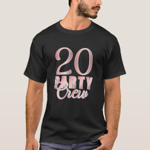 20 Party Crew Birthday Pink Bday Group Friends Tea T-Shirt