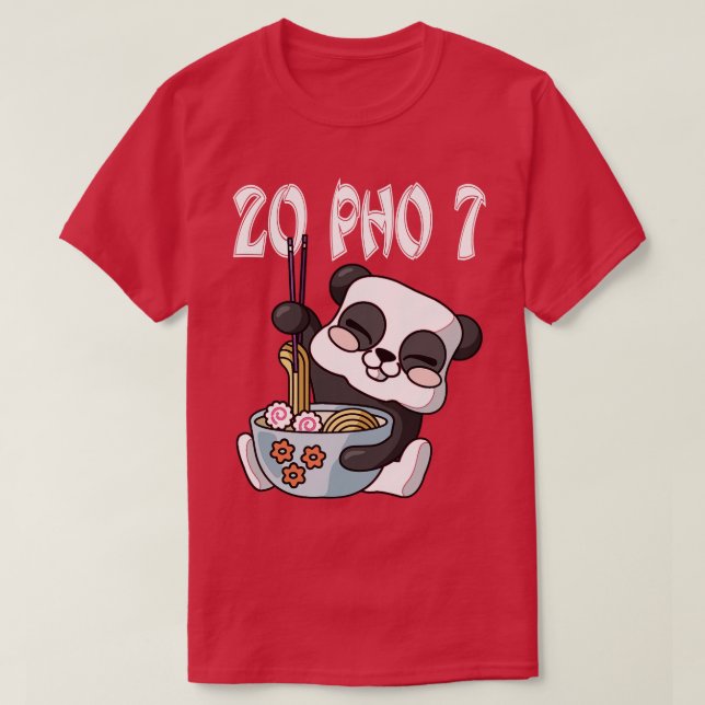 20 Pho 7 Kawaii Panda RamenOtaku Noodles Bowl T-Shirt (Design Front)