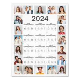 20 Photo Collage 2024 Calendar Photo Enlargement