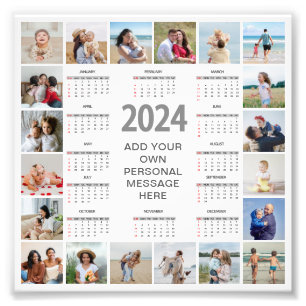 20 Photo Collage 2024 Calendar Photo Enlargement Print