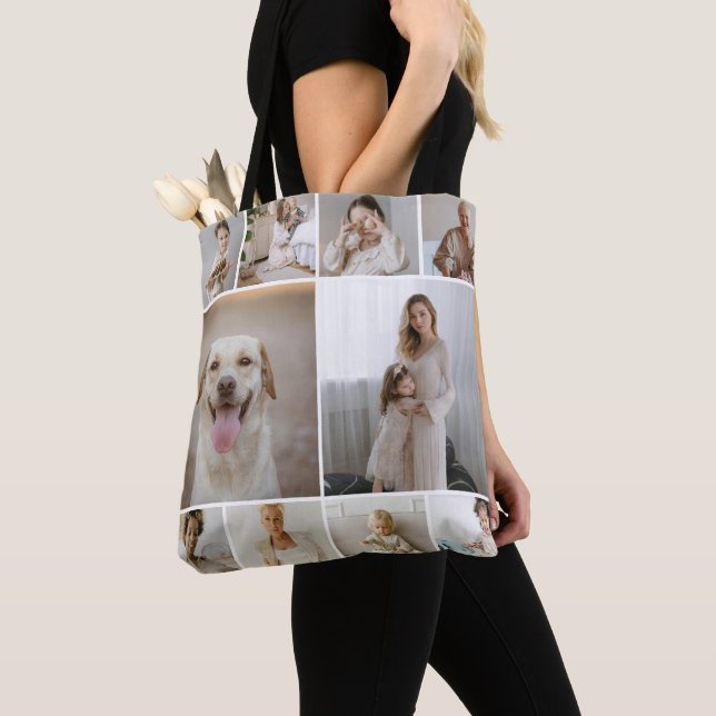 20 Photo collage template personalised Tote Bag (Close Up)