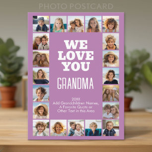 20 Photo Collage - We Love You Grandma Postcard