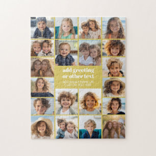20 Photo Collage - White with Yellow Text Jigsaw Puzzle