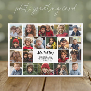 20 Photo Collage with Text in the Centre Holiday Card