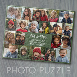 20 Photo Collage with Text in the Centre Jigsaw Puzzle