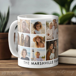 20 Photo Template Collage with Custom Text Coffee Mug