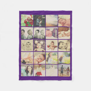 20 photos collage personalised fleece blanket