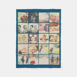 20 photos collage personalised fleece blanket