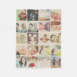 20 photos collage personalised fleece blanket