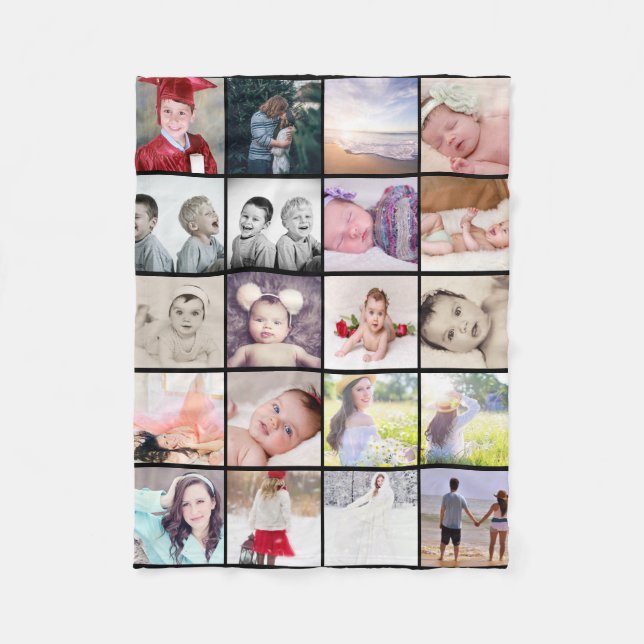 20 photos collage  personalised fleece blanket (Front)