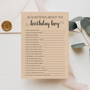 20 Questions about the Birthday Boy Birthday Card