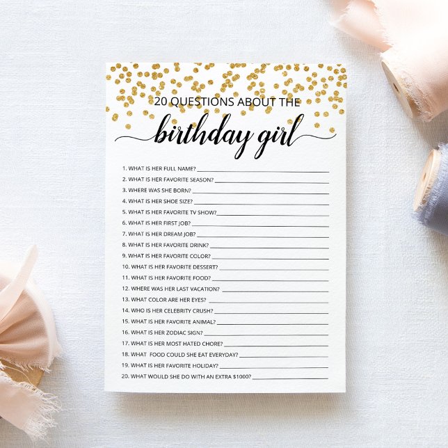 20 Questions about the Birthday Girl Birthday Card (Creator Uploaded)