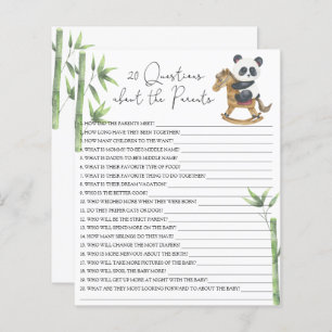 20 Questions about the Parents baby shower game