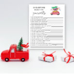 20 Questions about the Parents baby shower game<br><div class="desc">Christmas tree on red car baby shower Invitation. Matching items available.</div>