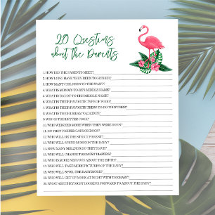 20 Questions about the Parents - baby shower game