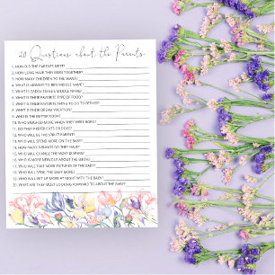 20 Questions about the Parents baby shower game