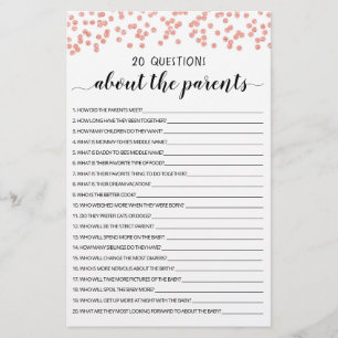 20 Questions about the Parents Editable game