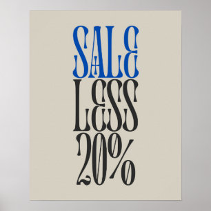 20% Sale Sign, Retail Store / Boutique Sale Poster