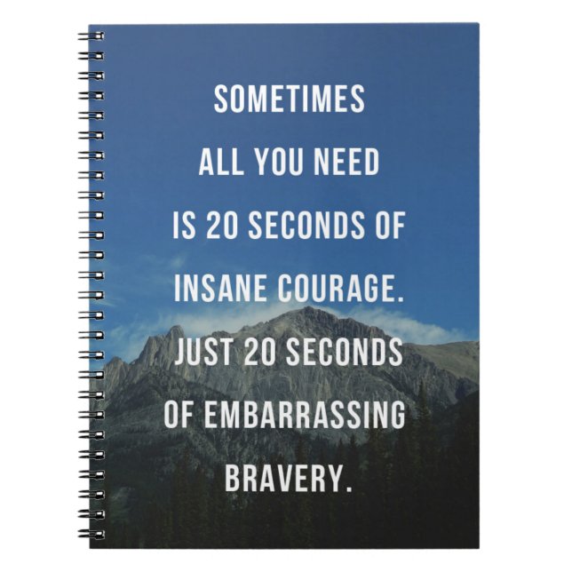 20 Seconds Of Insane Courage Quote Notebook (Front)