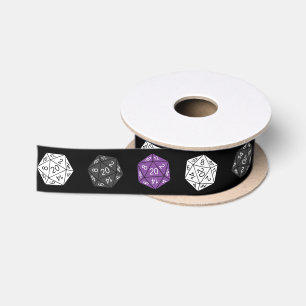20 Sided Dice DND Games Kids Birthday Party Satin Ribbon