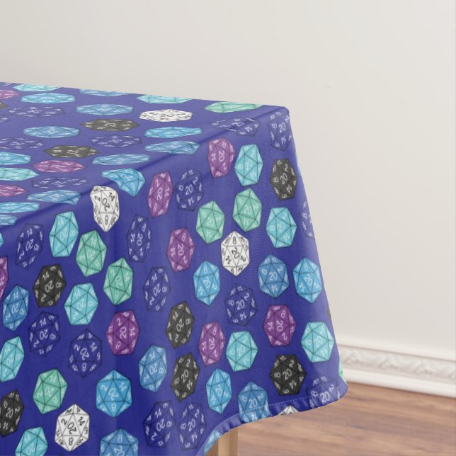 20 Sided Dice DND Games Kids Birthday Party Tablecloth (In Situ)