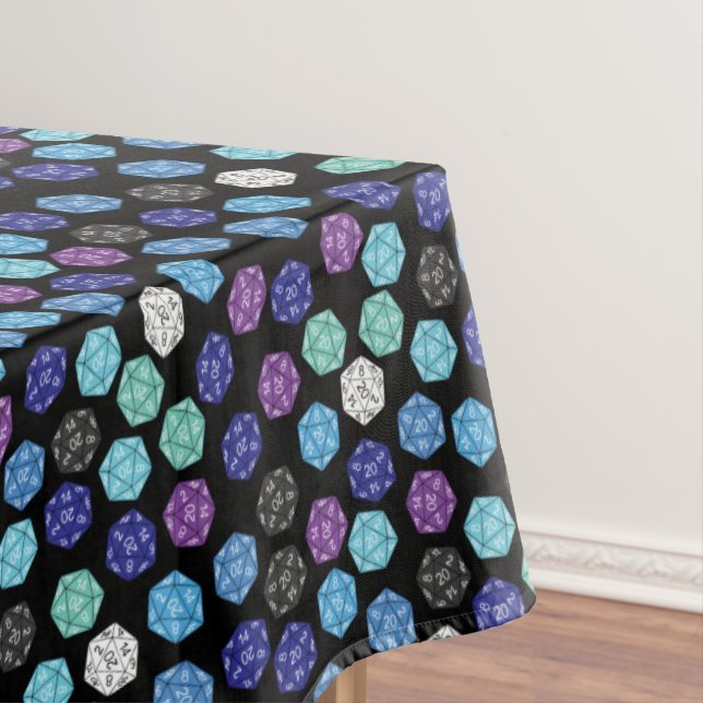 20 Sided Dice DND Games Kids Birthday Party Tablecloth (In Situ)