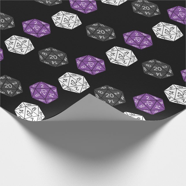 20 Sided Dice DND Games Kids Birthday Party Wrapping Paper (Corner)