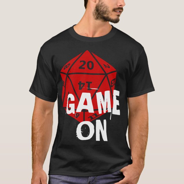 20 Sided Die - Gamer T-Shirt (Front)