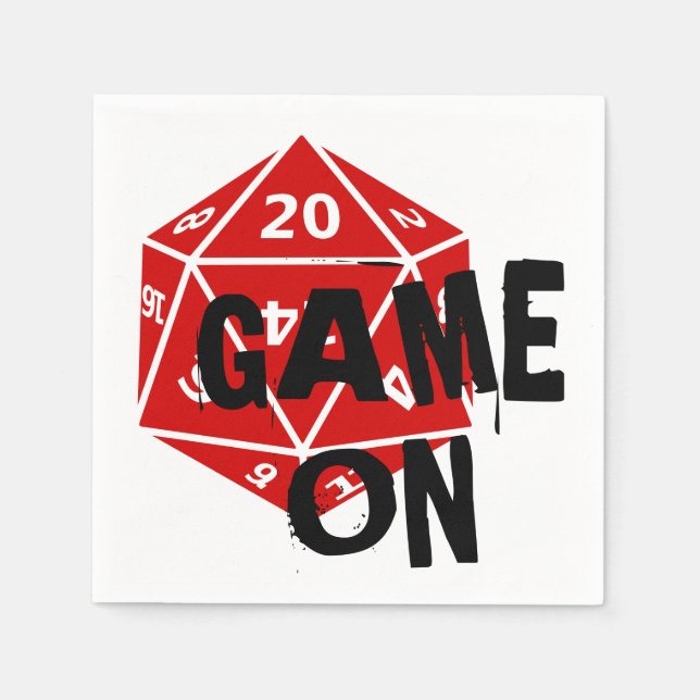 20 Sided Die Napkins - Gamer Napkins (Front)