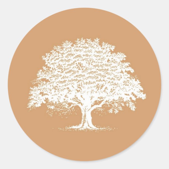 20 Spring Tree Brown/White Wedding Envelope Seal (Front)