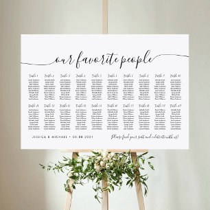 20 Table Elegant Our Favourite People Seating Char Poster