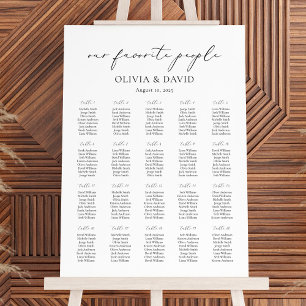 20 Tables Simple Our Favourite People Seating Char Poster