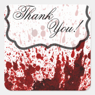 20 Thank You Stickers Blood Splatter Vampire Gothi