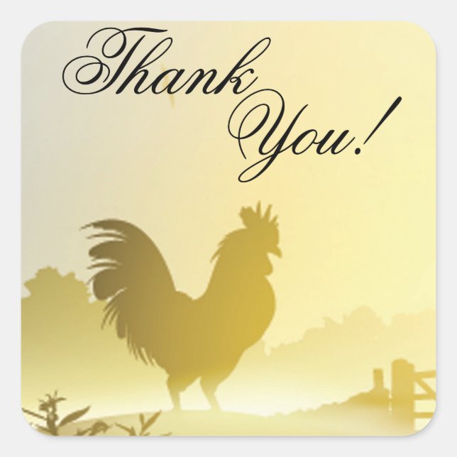 20 Thank You Stickers Sunny Morning Farm Country R (Front)