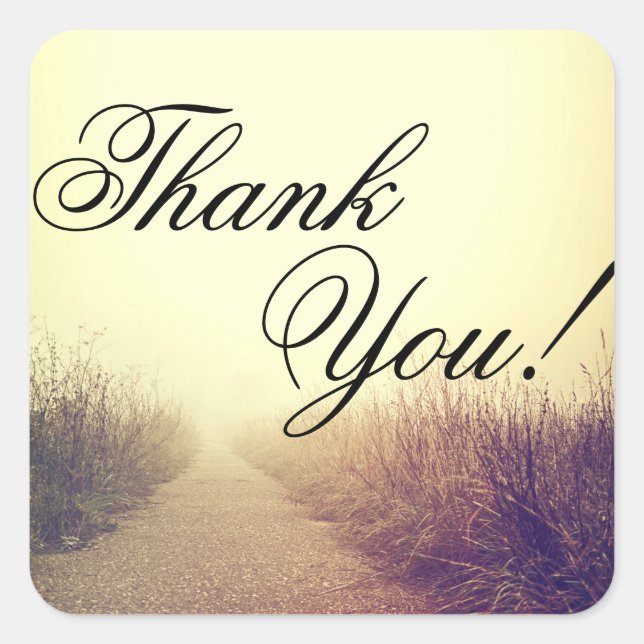 20 Thank You Stickers Sunrise Pathway Walkway Path (Front)