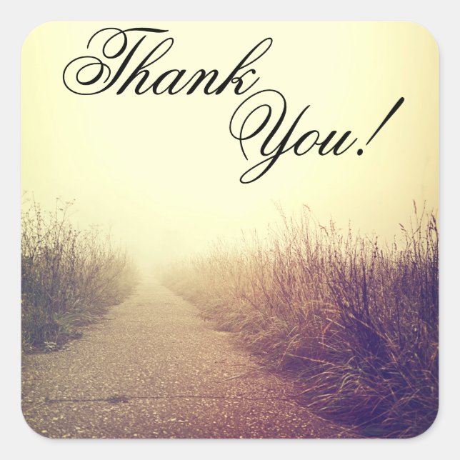 20 Thank You Stickers Sunrise Pathway Walkway Path (Front)