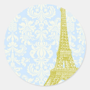 20 Wedding in Paris Blue Damask Envelope Seal