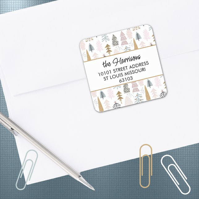 20 Whimsy Christmas Trees Return Address Sticker (Creator Uploaded)