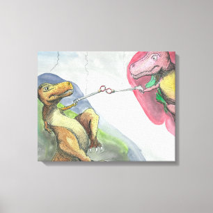 20"x16"x1.5" Stretched Canvas "Creation of T-Rex"
