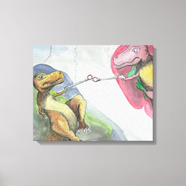 20"x16"x1.5" Stretched Canvas "Creation of T-Rex" Print (Front)