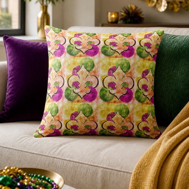 20"x20" Fleur-de-Lis Throw Pillow (Creator Uploaded)