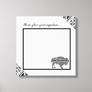 20"x20" Signature Canvas Boho Buffalo Tribal Patte